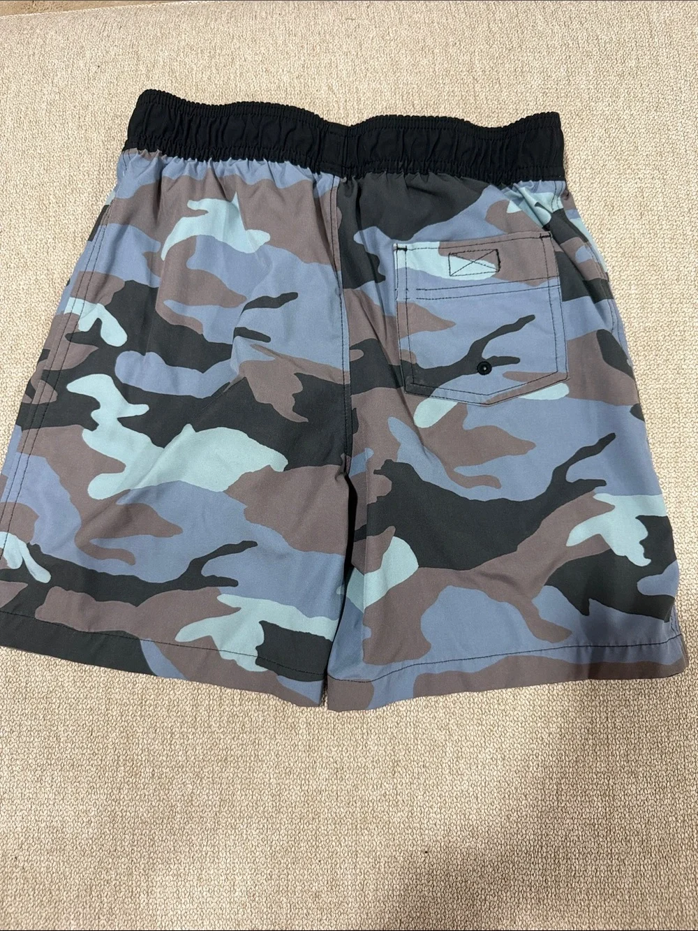 Abercrombie & Fitch Blue and Gray Camo Kids Swim Trunks